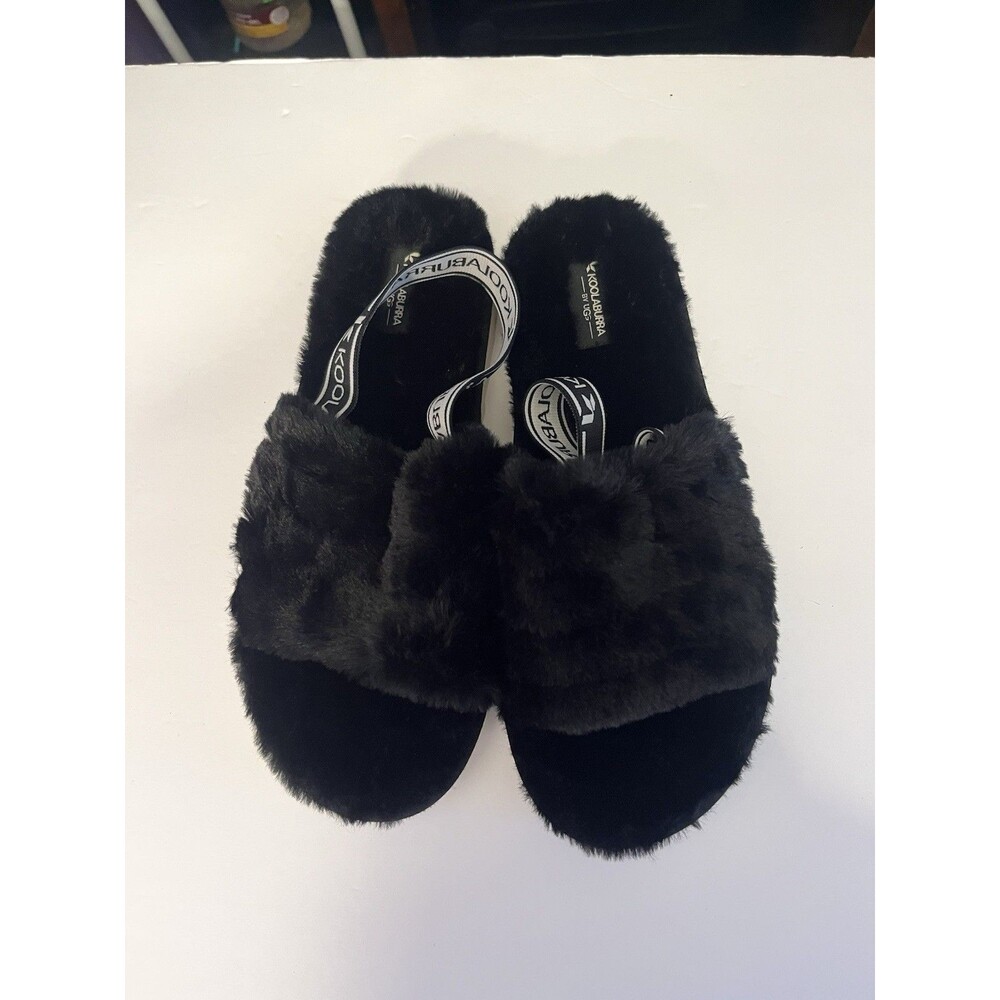 Kookaburra UGG Furry Black Sandals Size 7